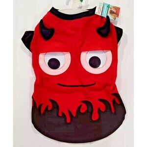 New Red Devil Dog Costume Martha Stewart Pets Halloween Outfit Extra Small Tee